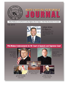 Photo of Judge Martha Geer on the cover of the fall issue of The North Carolina Police Benevolent Association's quarterly journal.
